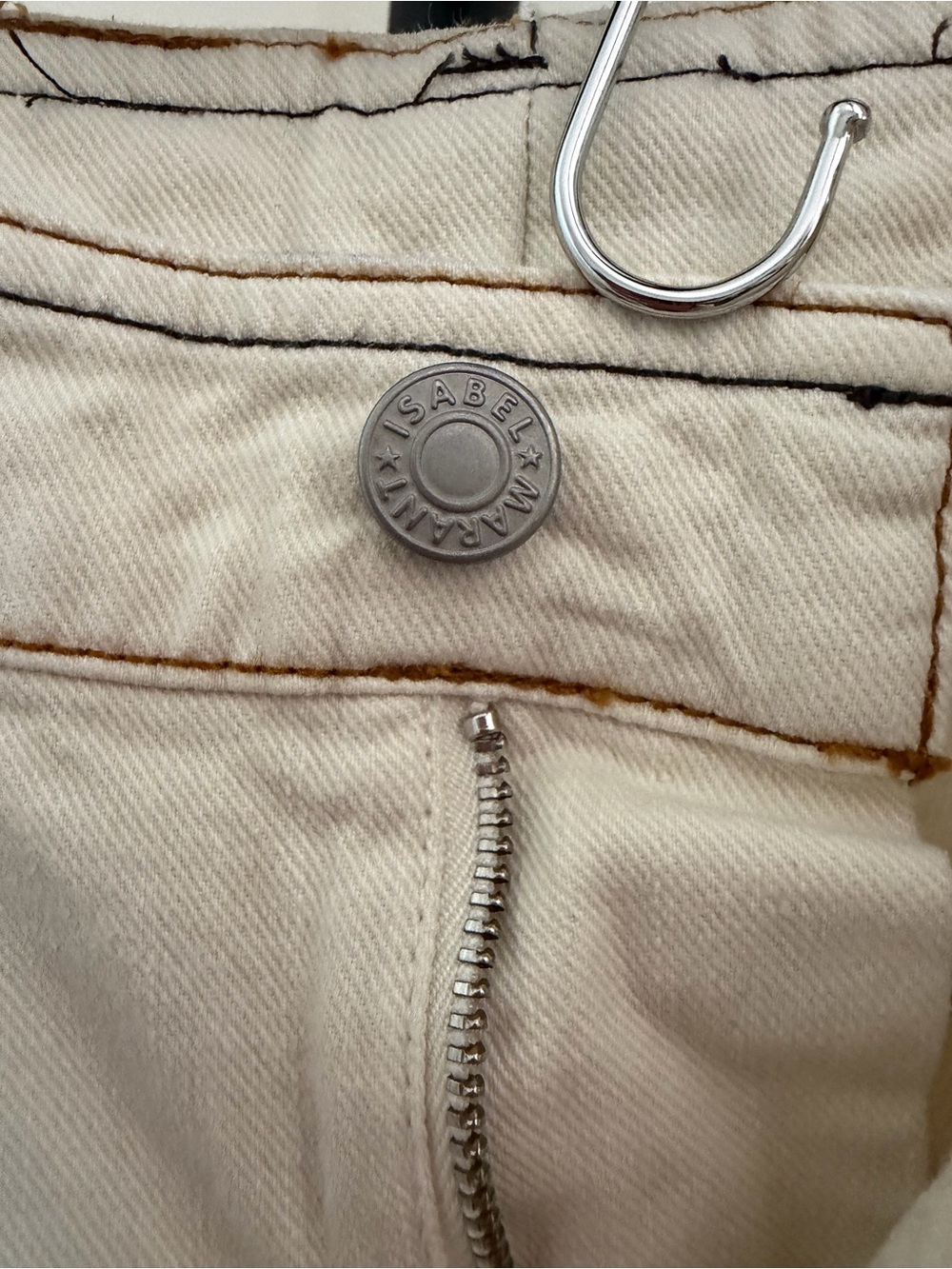 Isabel Marant Straight Leg Jeans in Cream XS 34 - Picture 3 of 6